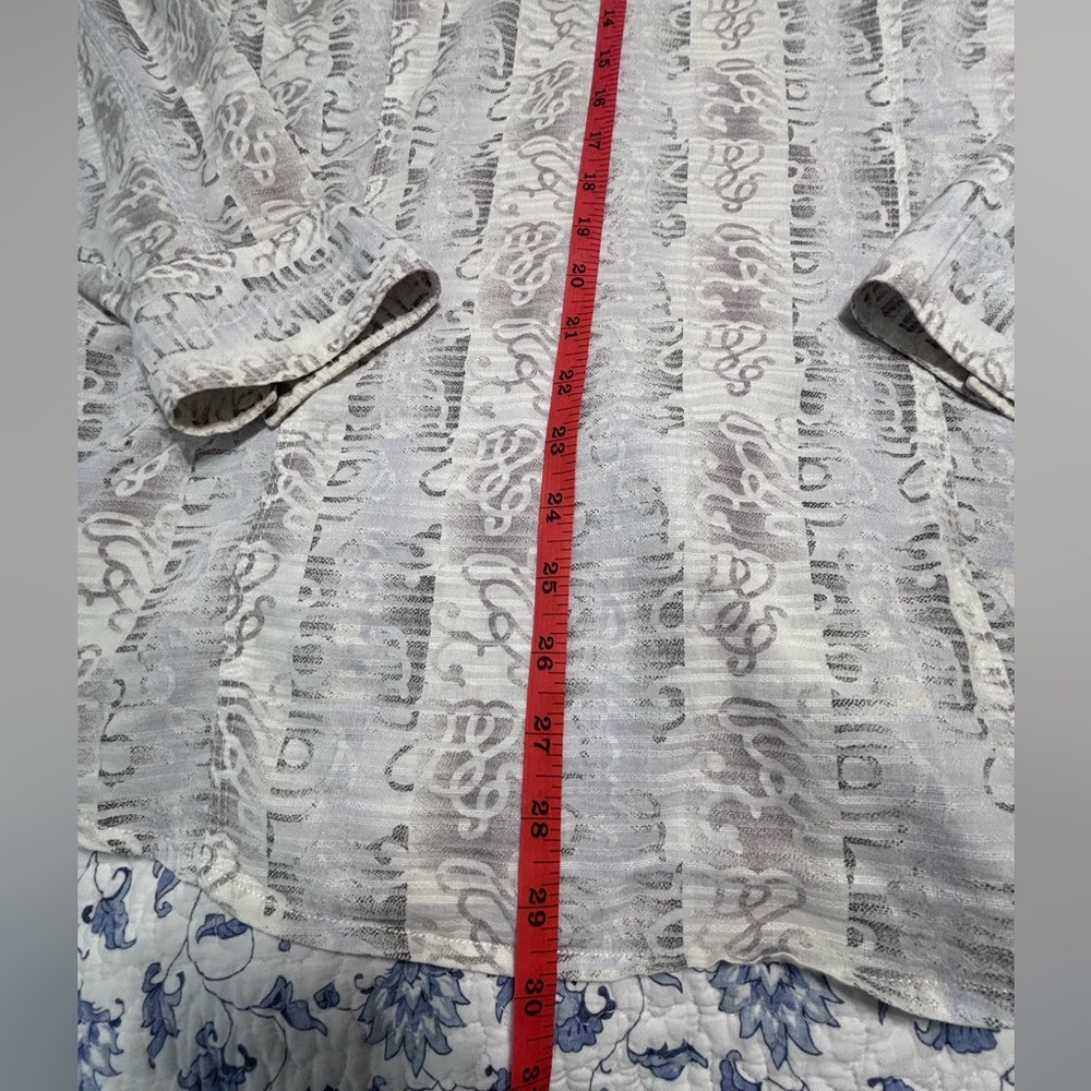 Robert Graham men’s Large button down gray white shirt artistic minimalist - Picture 12 of 13